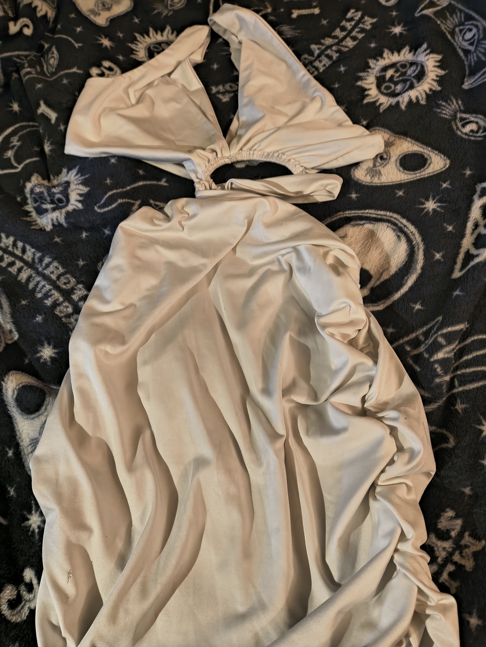 Halter Ruched Satin Mini Dress - Picture 2 of 8
